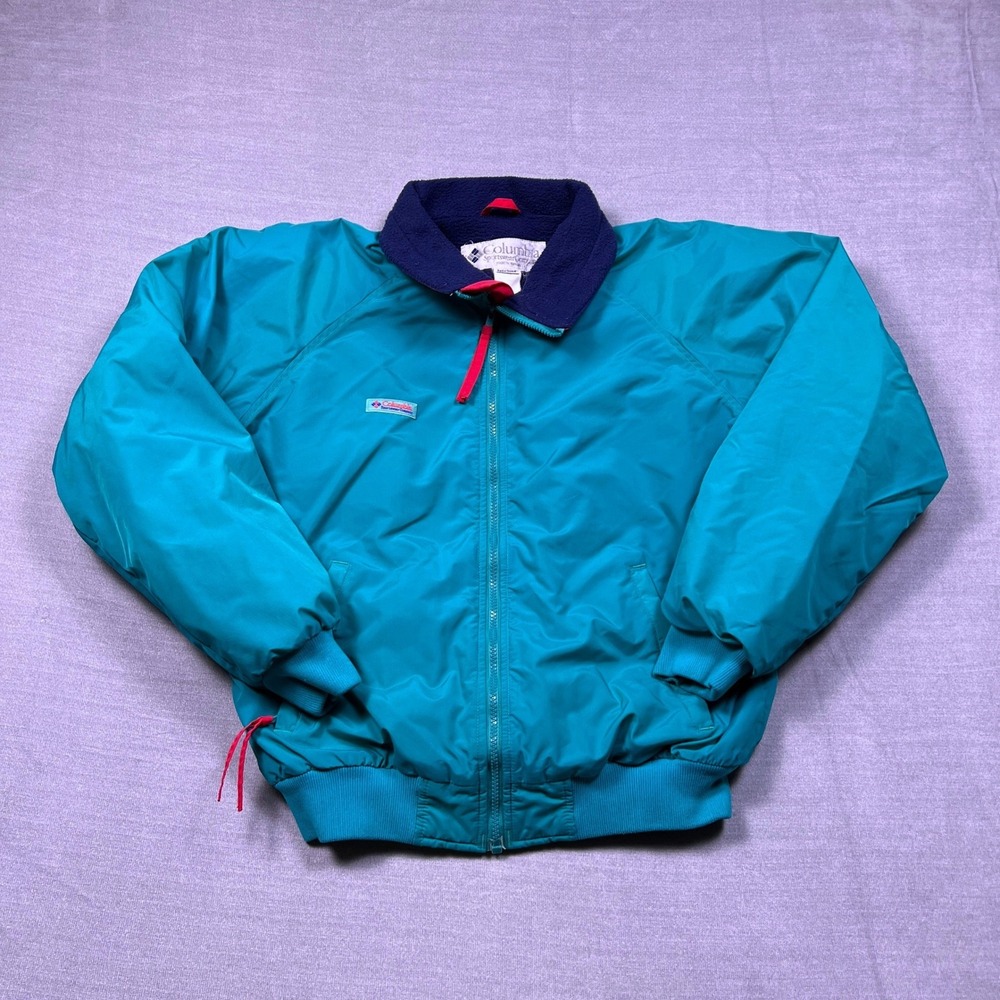 VTG Columbia Sportswear‎ Company Mens Medium Blue Fleece Lined Jacket WM 5590